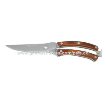 Scissors with Wooden Handle, Made of Stainless Steel Material