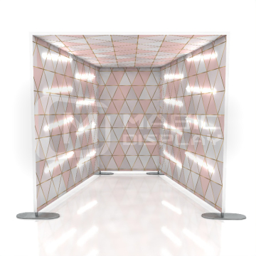 Vogue Photo Booth Enclosure with LED Lights: 360° Rotating Photobooth Backdrop