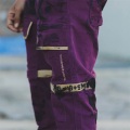 Pantalons de cargaison de cargaison violet personnalisés avec bretelles