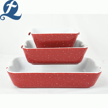 Fashion style container rectangular bakeware with binaural