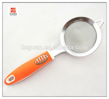 SK-345 new design popular TPR handle kitchen tool stainless steel mesh strainer