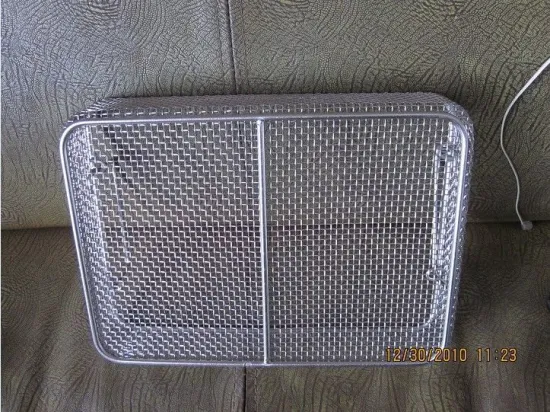 Silver Mesh Wire Basket Customized Stainless Steel Sus302