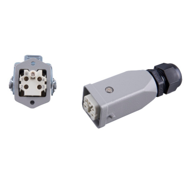 Heavy Duty Rectangular 5-Core 16A Waterproof Aviation Connector - Top and Side