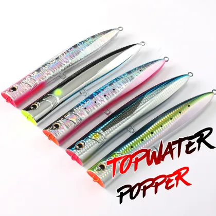 190mm Saltwater Fishing Lure: Slim Popper Bait for Tuna, Amberjack & Kingfish