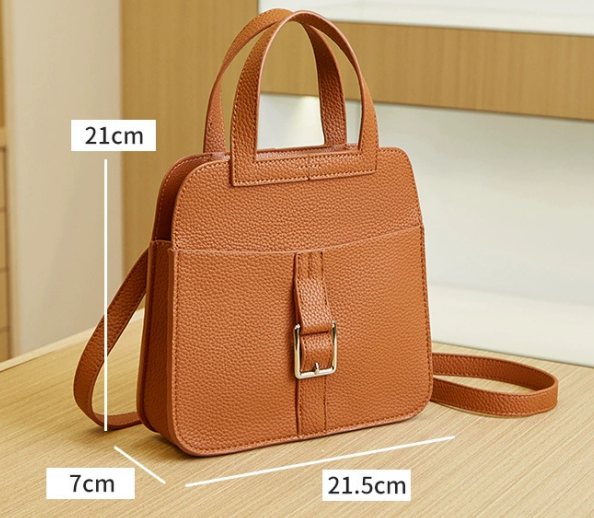 Stylish And Practical Litchi Grain Shoulder Handbag