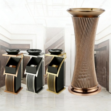 Customized Metal Trash Can with Ashtray for Commercial Spaces