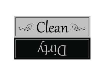 White/black  Clean Dirty Dishwasher Magnet Signs