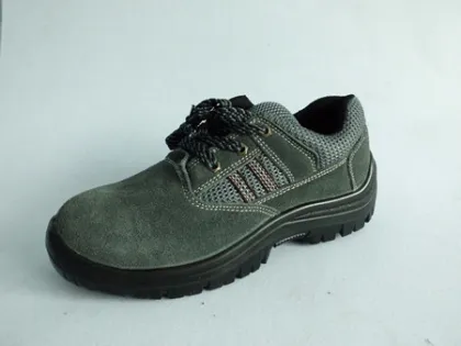 Suede Cowhide Safety Shoes With Thickened Mesh Fabric 