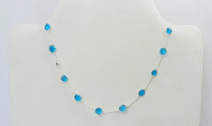 925 Sterling Silver London Blue Topaz Hydro Necklace