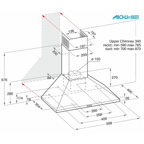 Cooker Hood with Filter With Three Speeds