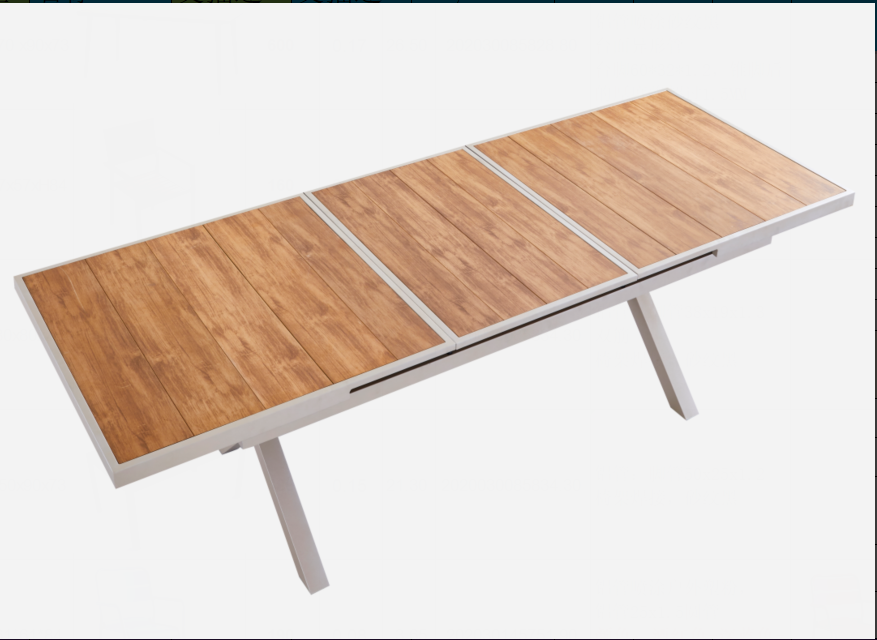 Aluminum Plastic Wood Composite Expandable Garden Table