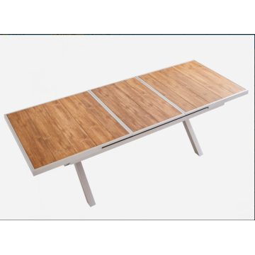 Aluminum Plastic Wood Composite Expandable Garden Table