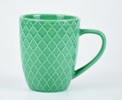 Colorful handle travel tea ceramic mug set