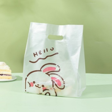 Sac d'emballage de gâteau tenu dans la main en plastique de lapin de dessin animé mignon