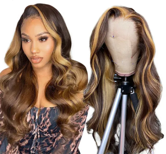 P4/27 Highlight Wig Brazilian Hair Body Wave 13*4 Transparent Lace Front Wigs Honey Blonde Ombre Lace Frontal Wigs For Women