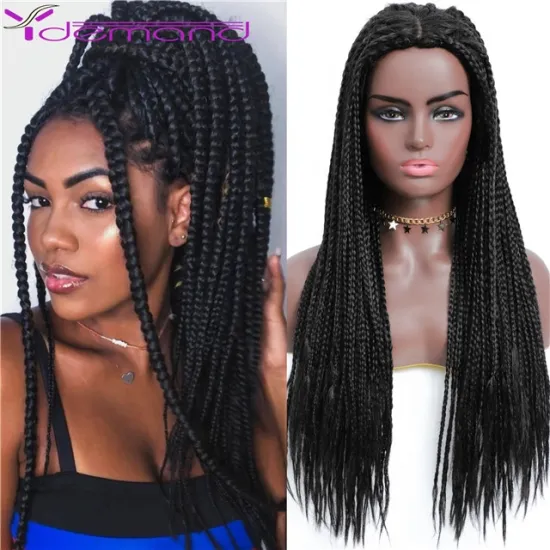 Long Braided Wig Braid Synthetic Hair Wigs African Perruque-Tresse-Africain For Women For Black Women 2021 High Quality