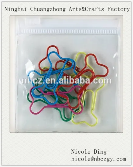 Dog Bone Shaped Paperclips in Zip Pouch