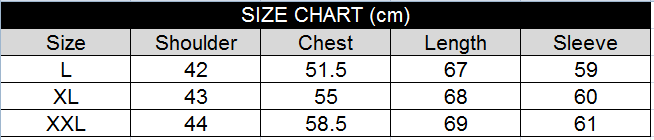 Men's cashmere spring pullover size chart