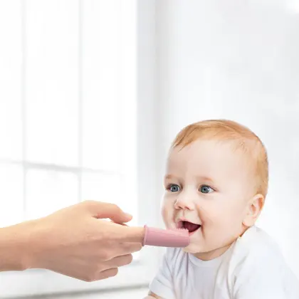 Silicone Finger Toothbrush Teether Baby Gentle Oral Care