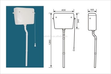 9 liter capacity SPLASHWORKS Compact PVC cistern