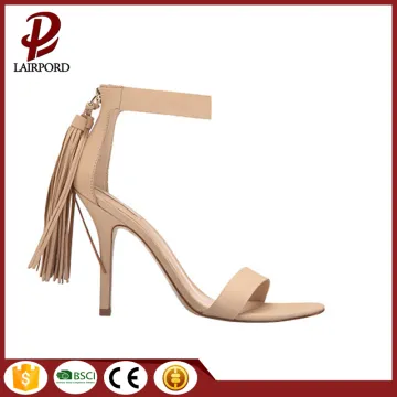 high heel elegant genuine leather tassels sandals