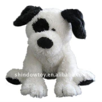 cute white/black stuffed dog for children