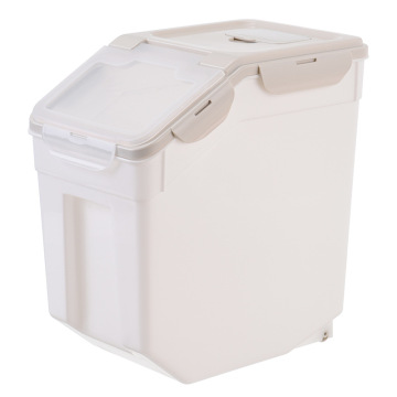 15 Liters Rice Storage Container with Mothproof Slot and Measuring Spoon for Dried Pet Food
