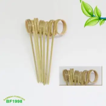 Natural bamboo loop cocktail picks