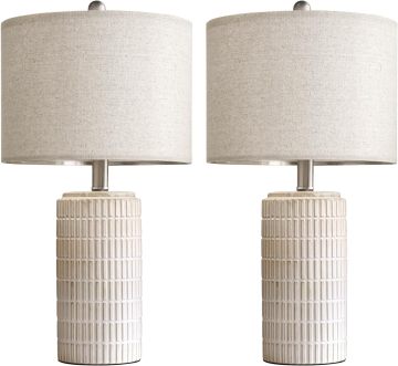 Designer Led Table Lamp for Reading, Hotel and Home - Rechargeable Cylindrical Lampshade