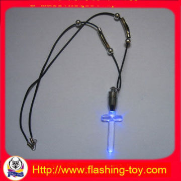 Customized Ps Plastic Yellow Blue Green Led Flashing Necklaces Hl-b2117