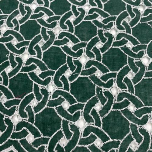 Fantastic Circle Cotton Eyelet Scallop Embroidery Fabric