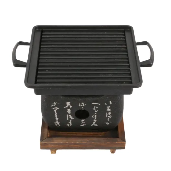 Mini Korean Barbecue Oven: Grilled Stone Pan Cast Iron BBQ with Less Smoke