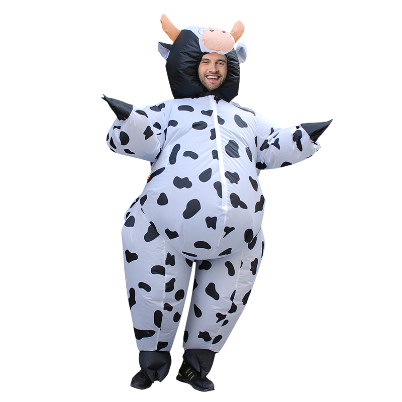 Cartoon Cow Inflatable Costume Explosion Halloween Adult Cosplay Party Performance Event Prop Clothing Christmas Fancy Dress