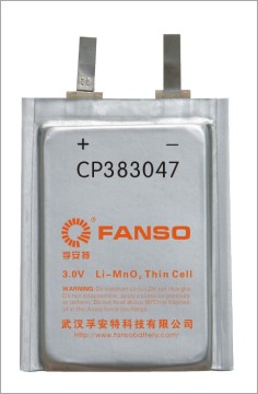 CP383047 Li-MnO2 pouch cell 3.0V 1350mAh