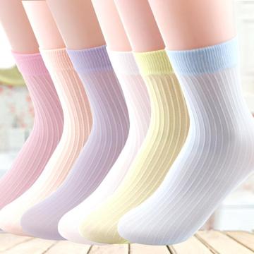 10Pairs/Set Japanese Over Ankle Socks Stripe Candy Color Elastic Unisex Hosiery Soft Breathable for Girl Boy Intimates