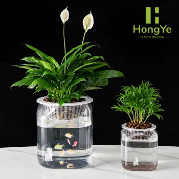 Large transparent square fish tank flowerpot