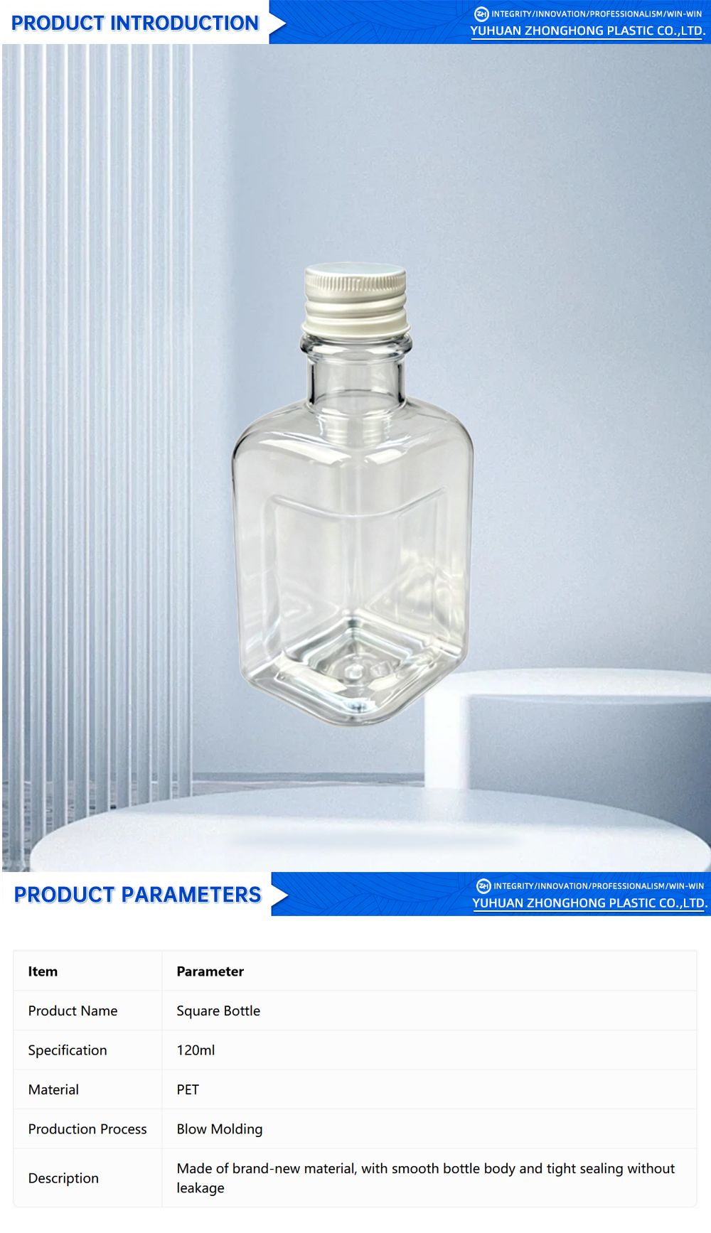 Modern Square PET Bottle with Sleek Design X