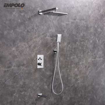 Luxury In-Wall Shower Set with Rainfall and Thermostatic Control