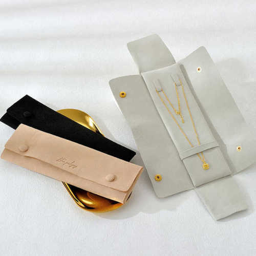 Micro-Fiber velvet Pouch with button and Insertt