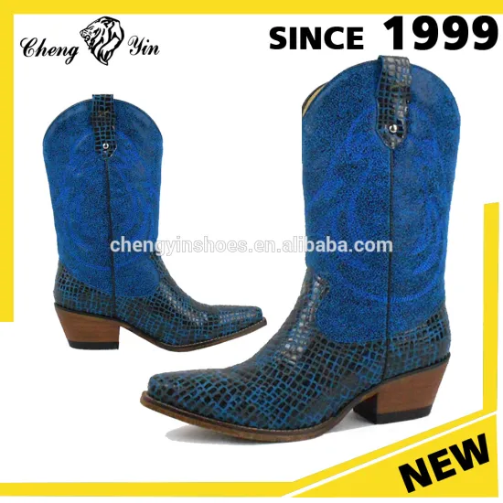 Alibaba Wholesale Snake Leather Upper Wenstern Women Cowboy Boot
