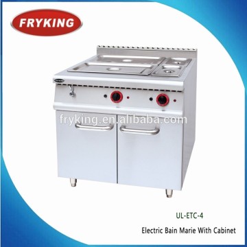 4 soup pools Stainless Steel Electric Bain Marie with Cabinet