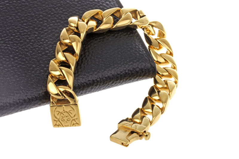 mens gold cuban link bracelet