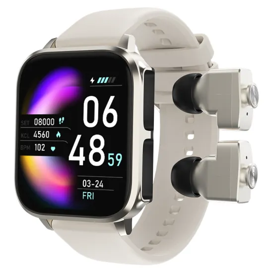 1.8 Inch Touch Screen Smart Watch with Earbuds and CNC Metal Case - T22