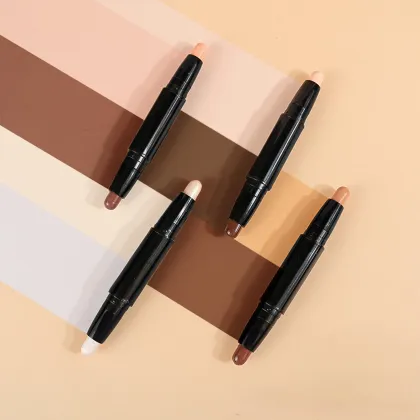 High-Quality Vegan Double-Head Bronzer Contour Highlight Stick: Waterproof Makeup Cosmetics