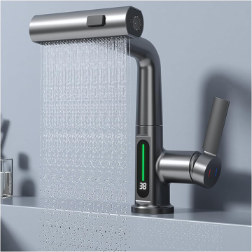 Wholesale Grey Smart Waterfall Mixer Tap for Bathroom Basin Sink