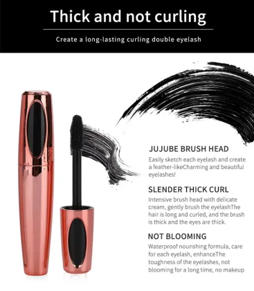 4D Waterproof Thick Long Lasting Curling Mascara - Deeply Nourishing Eyelash Enhancer