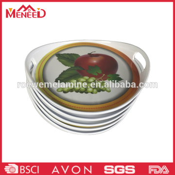 SGS/FDA pass custom print melamine fruit tray