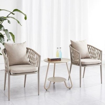 White Modern Balcony Table and Chair Set - Outdoor Garden Chairs Factory Price