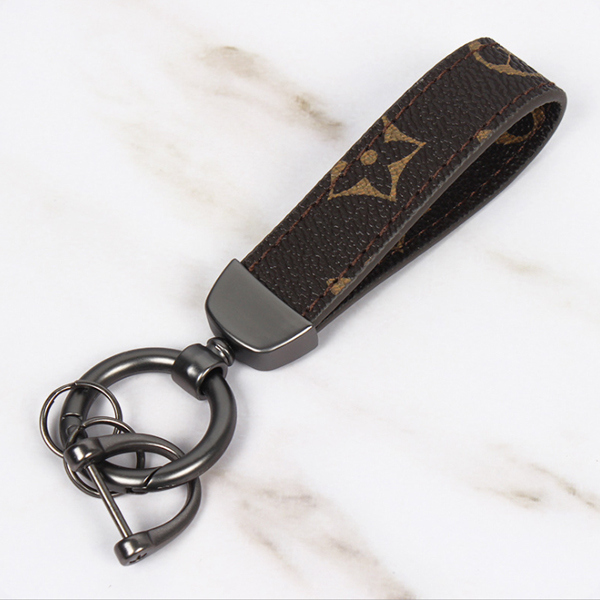 Creative black key chain Leather rope for men and women PU leather key ring car key chain