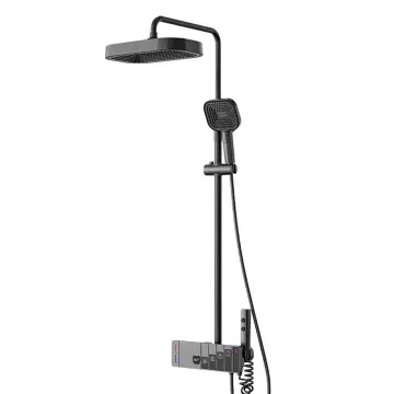 Intelligent Digital Display Thermostatic Brass Faucet Shower System with Piano Key and Light